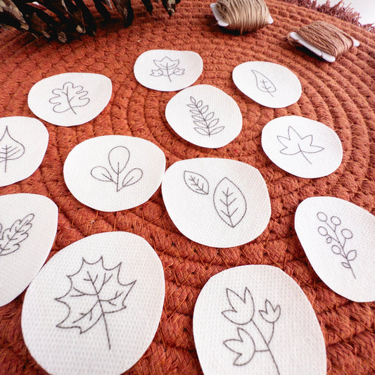 Mini Autumn Botanical Stick and Stitch Patterns