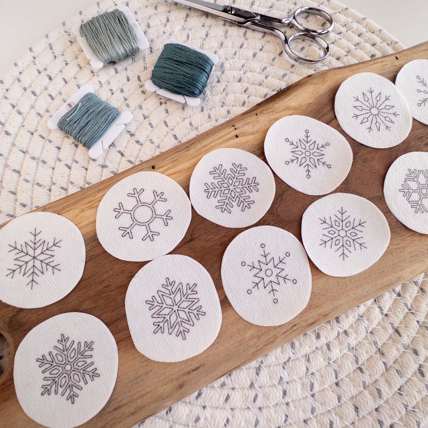 Mini Snowflake Stick and Stitch Patterns