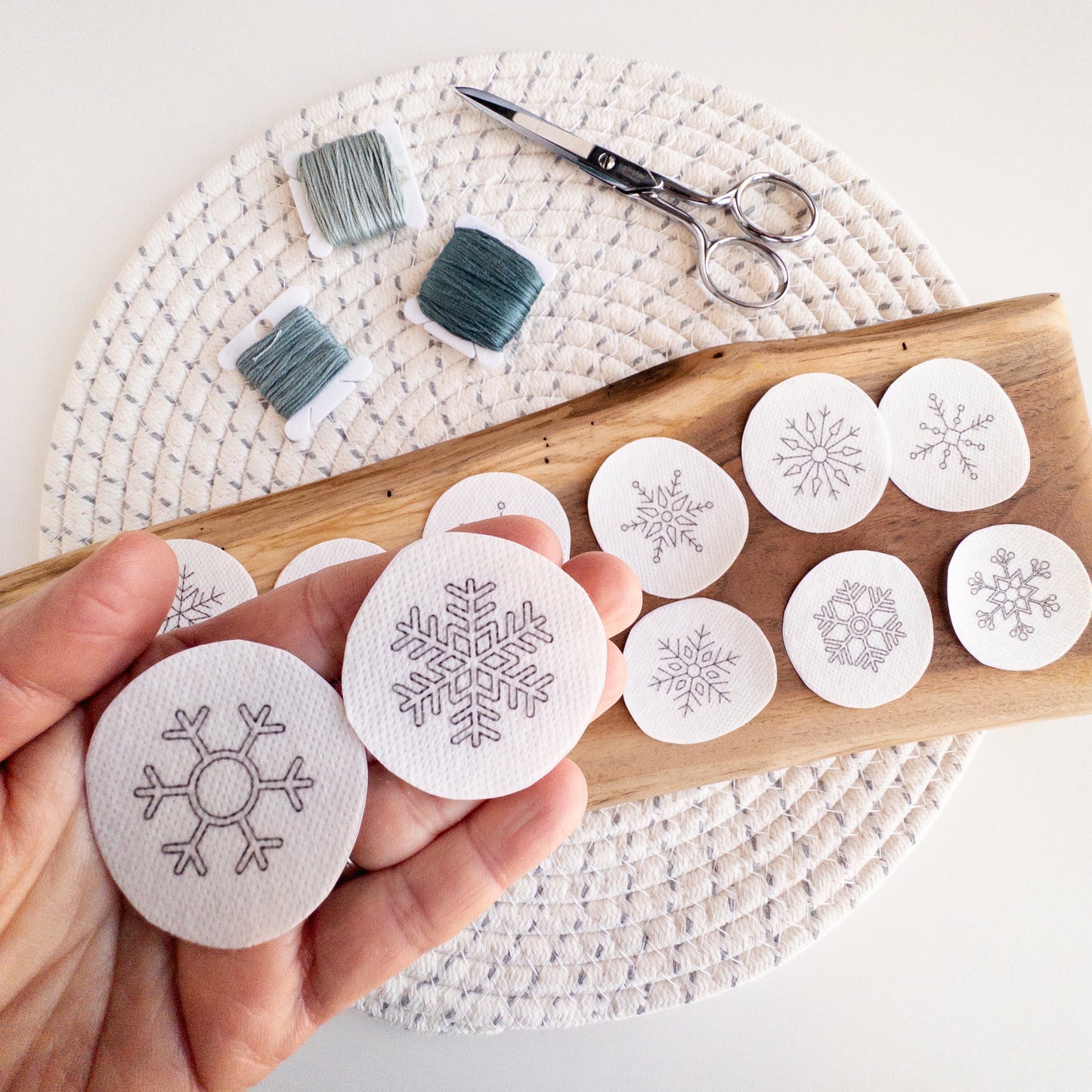 Mini Snowflake Stick and Stitch Patterns