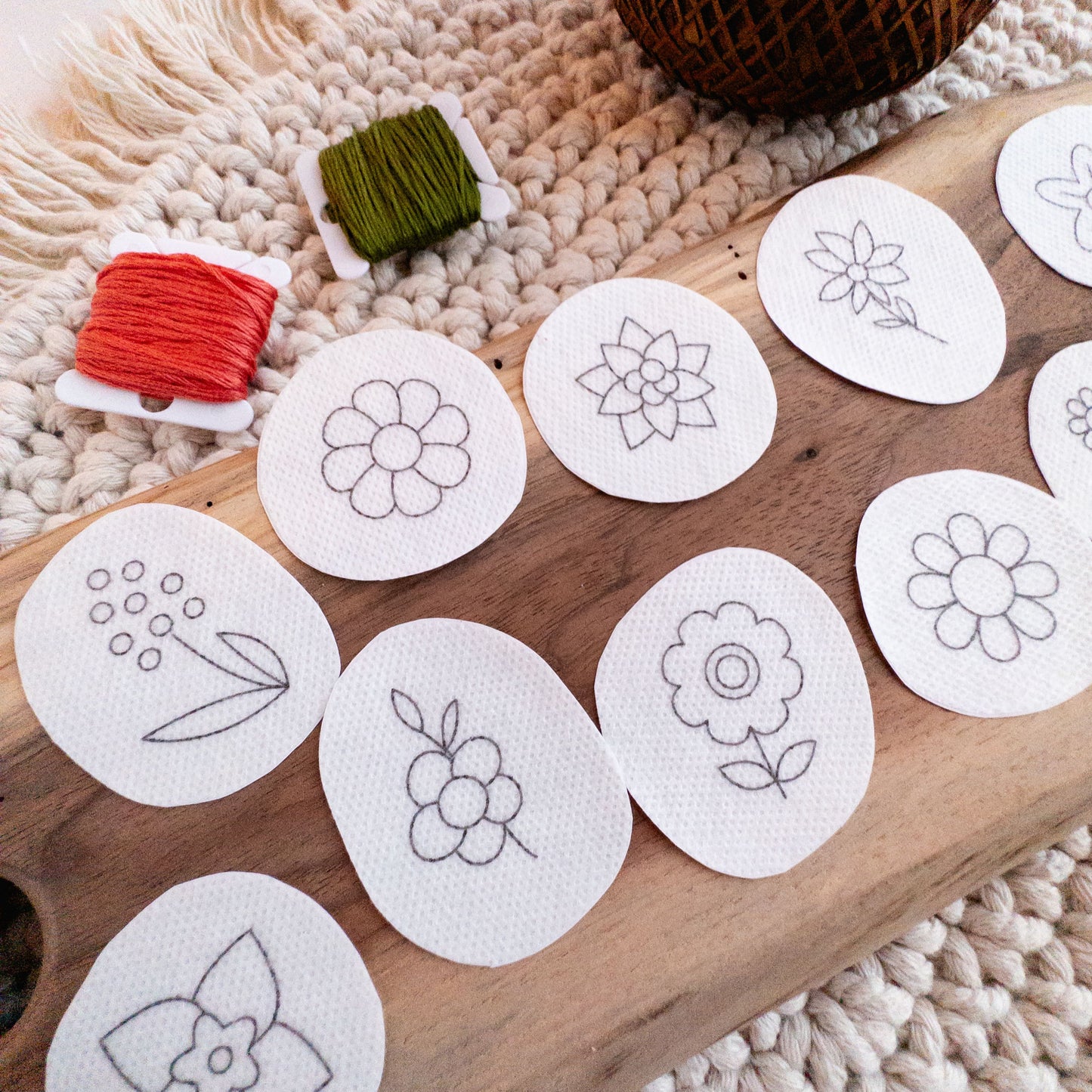 Mini Spring Flowers Stick and Stitch Patterns