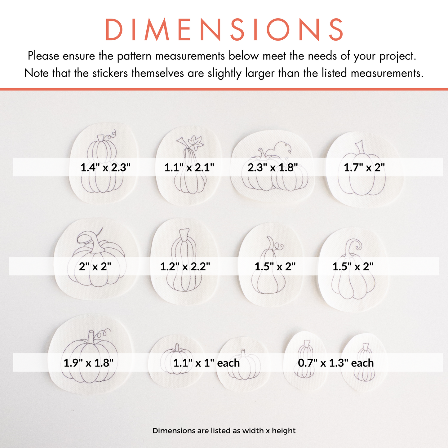 Pumpkin Stick and Stitch Patterns