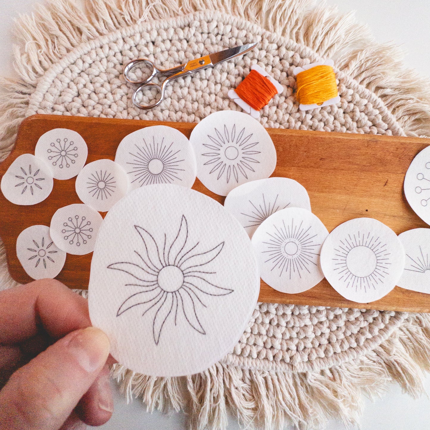 Sunburst Stick and Stitch Patterns