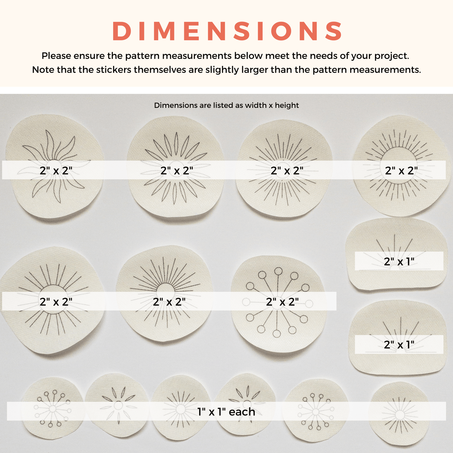 Sunburst Stick and Stitch Patterns